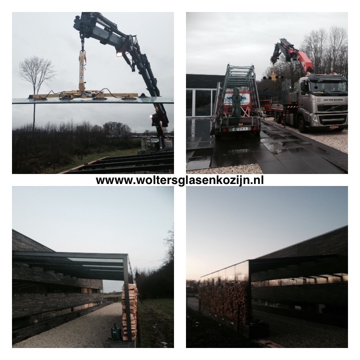 Gelaagd glas geplaatst op dak carport te Leusden-Centrum