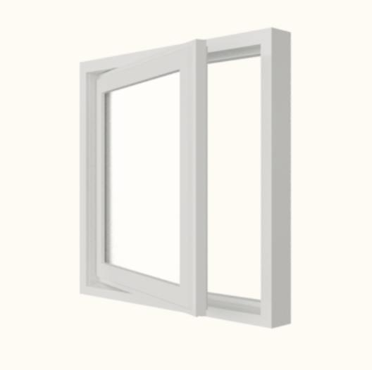 Kozijnen met uitzetramen en HR++ isolatieglas compleet gemonteerd.